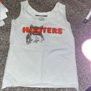 Hooters White Tank with Orange Logo and Owl